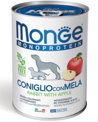 Monge Cane Solo Frutta Pate' Coniglio con Mela 400 g