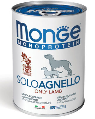 Monge Cane Solo Pate' Monoproteico Agnello 400 g
