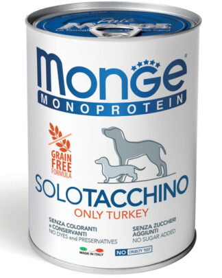 Monge Cane Solo Pate' Monoproteico Tacchino 400 g