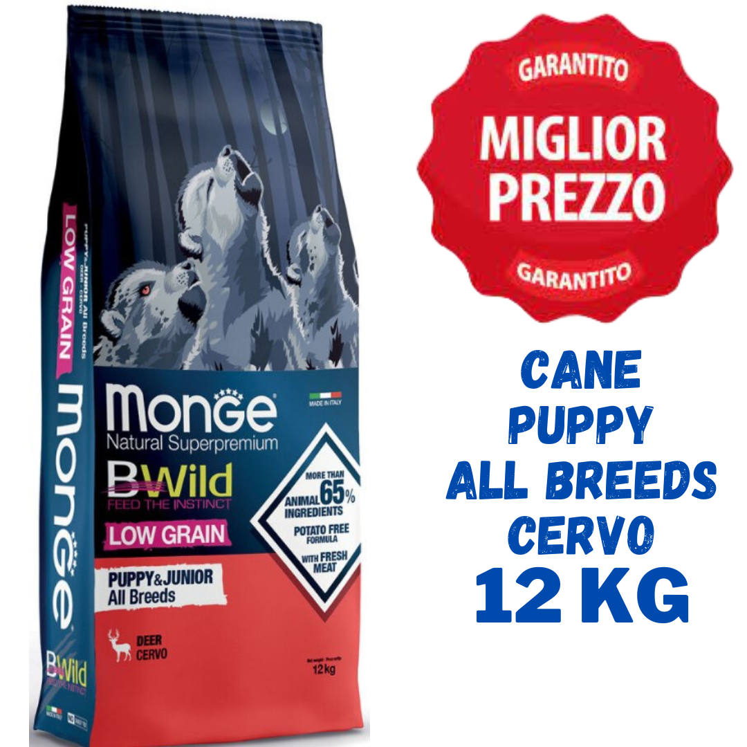 Monge BWild Grain Free All Breeds Puppy Cervo Crocchette Cane - 2,5 kg 12 kg - immagine 2