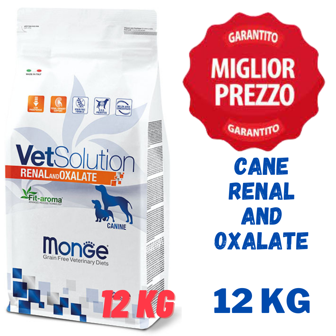 Monge VetSolution Cane Adult All Breeds Renal and Oxalate Sacco da 2 kg - 12 kg