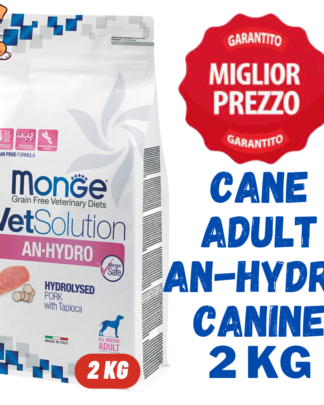 Monge VetSolution Cane Adult An-Hydro Crocchette All Breeds Sacco da 9 kg